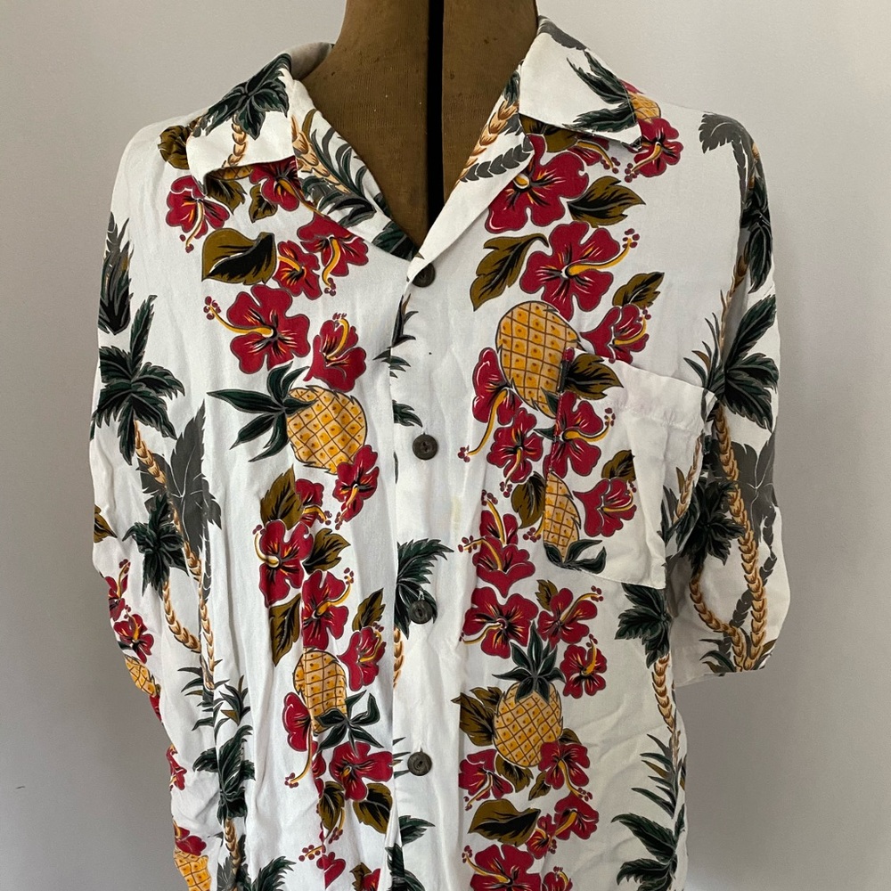 MENS PRINTED HAWAIIAN SHIRT PINEAPPLE CONNECTION